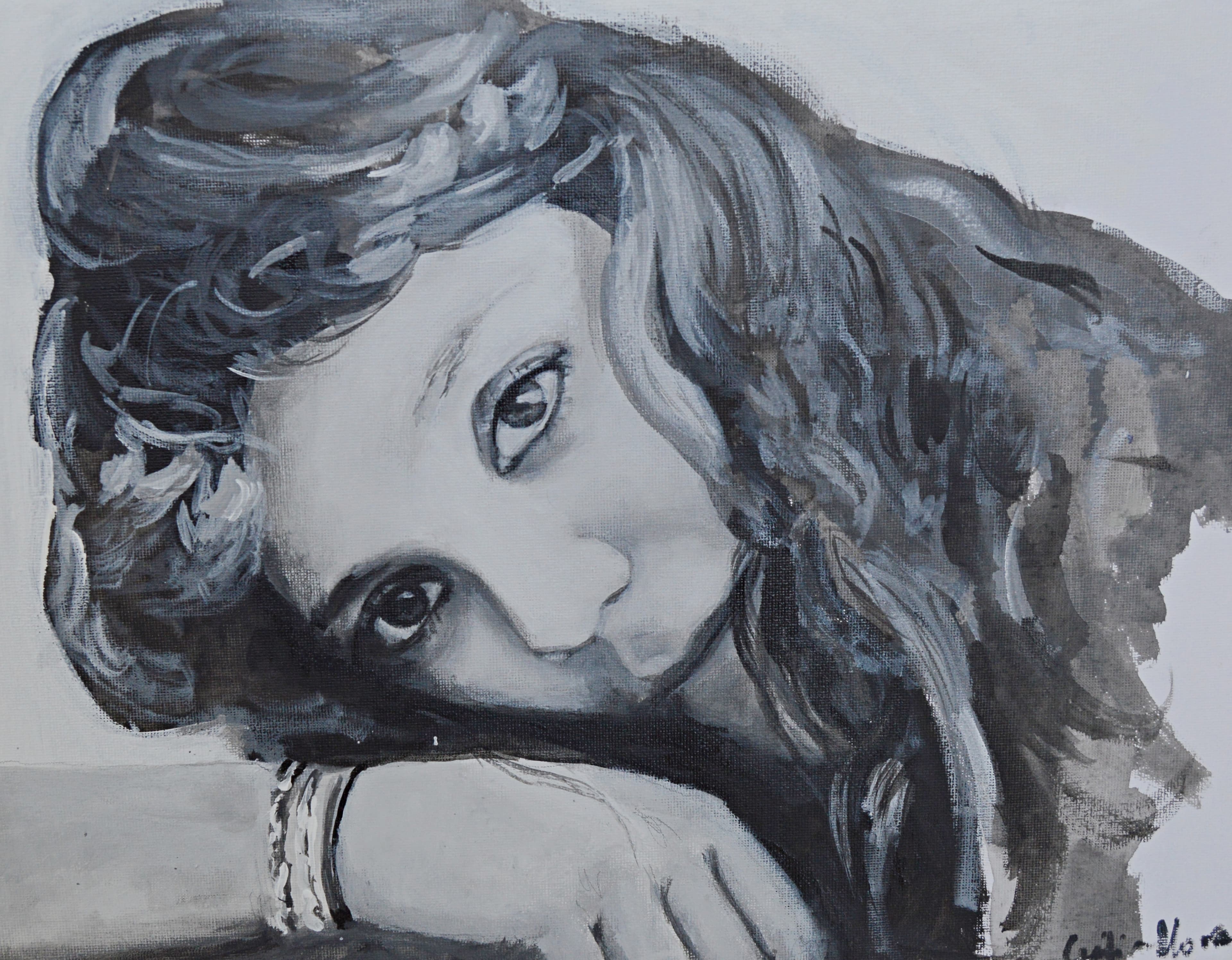 Retrato Blanco y Negro Mujer