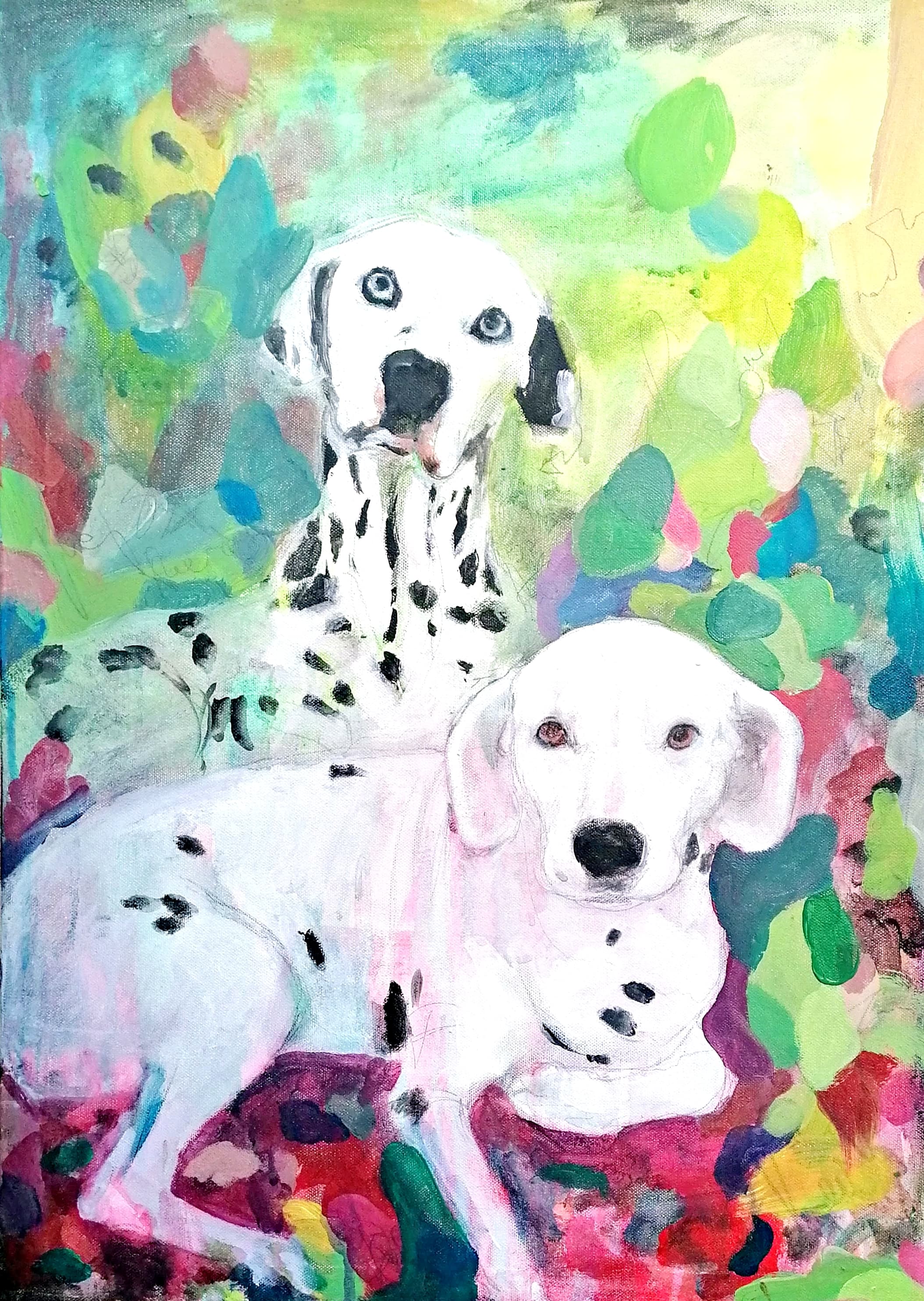 Retrato Perros Dálmatas